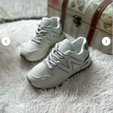 Adidasi dama casual albi cu gri 30664 N7-3